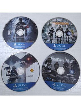PS4 Game Lot Uncharted 4 The Division Killzone Shadow Fall Rainbow Six Siege